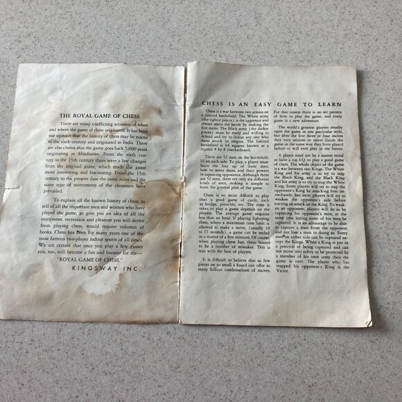 Vintage 1947 Royal Game of Chess Florentine Chessmen Instruction Booklet Only - Picture 5 of 12